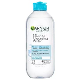 Garnier 가니어 미셀라 워터 포 워터프루프 메이크업 보습 페이셜 클렌저 및 리무버 민감성 피부 크루얼티 프리 [13.5 Fl Oz (Pack of 1)] Garnier Micellar Water for Waterproof Makeup Hydrating Facial Cleanser and Remover for Sensitive Skin Cruelty-Free [13.5 Fl Oz (Pack of 1)]
