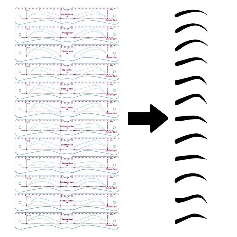 Pack of 12 Eyebrow Shaped Cards, with 10 Black Eyebrow