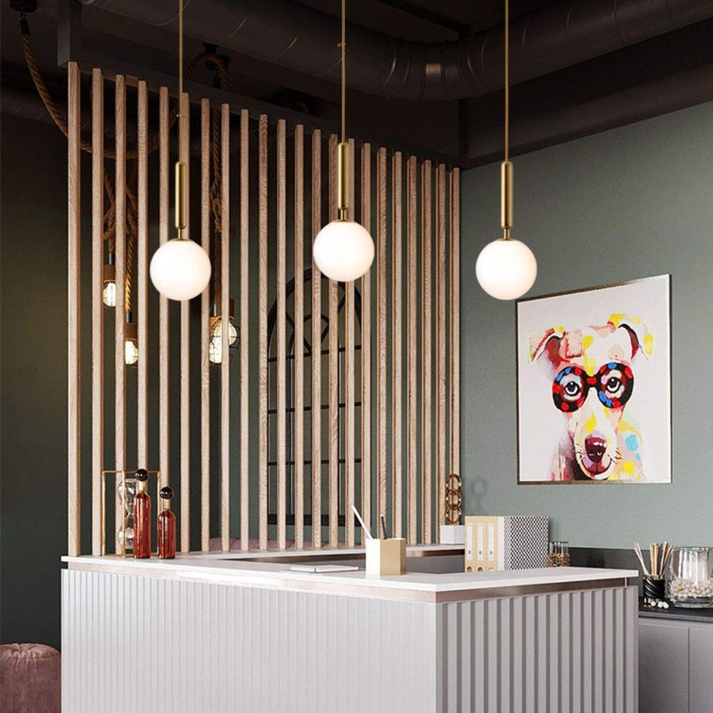 KCO Lighting Globe Pendant Light 1-Light Modern Hanging Lights Glass
