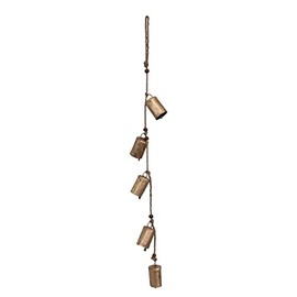 Creative Co-Op 28" Hanging Metal Bells on Jute Rope