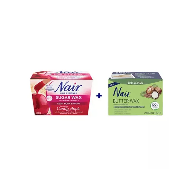 Nair 네어 애플슈가 바디 제모왁스 300g + 네어 버터왁스 150g