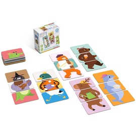 KUKIKUK Mix-Match Game Funny Animals - Educational Game for Children from 2 Years - Promotes Creativity & Language Development - Large Cards Easy to Grip - Gift Idea for Little Animal Friends