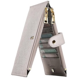 Travelambo RFID Wallet Women Large Size Bifold Multi Card Wallet Case with Zipper Pocke Credit Card Holder for Women