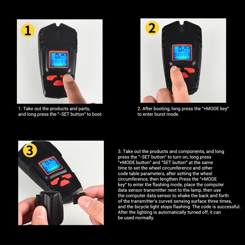 USB Rechargeable Bike Light with Bike Bell 4 Lighting Mode