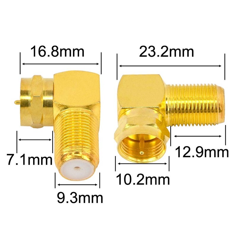 BOOBRIE F Type Conversion Plug L-Shaped F Male to F