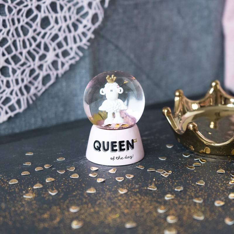 Sheepworld Dream Globe with Queen Motif Print, Snow Globe for