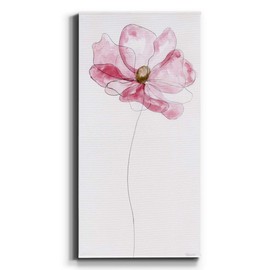 Renditions Gallery Canvas Floral Wall Art Modern Decorations Paintings Pink Flower Sketch Romantic Canvas Romantic Botanical Wall Hanging for Bedroom Office Kitchen - 8"x16" LT43