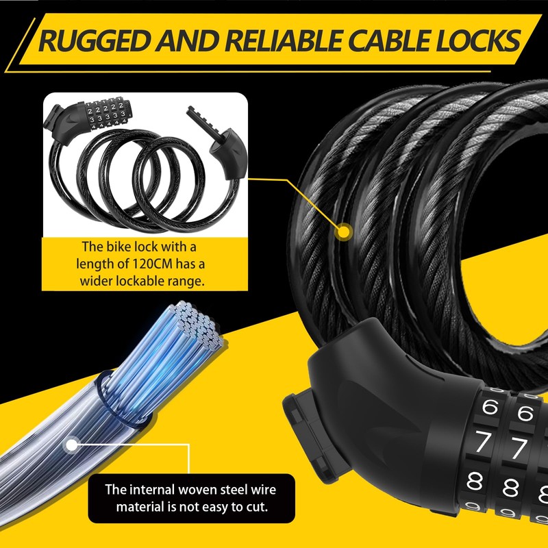 BOLEi Bicycle Lock with Combination Code 12 mm/120 cm I