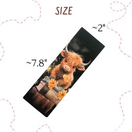 Highland Cow Bookmarks 10PC Page Markers for Book Lovers Teacher Office Stationery Supplies Animal Bulk Gift Set Fun Office Reading Accessories Bookish Bookworm Adults Women