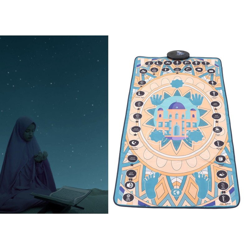 Electronic Muslim Prayer Mat 7 Languages Smart Touch Sensitive Educational