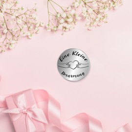 Tixlux Small Hug Lucky Charm, Lucky Charm with Bag, Courage Gift, Get Well Soon Gifts, Lucky Charm Exam for Family Favourite Person Women Boys Patient (Silver)