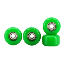 Teak Tuning CNC Polyurethane Fingerboard Bearing Wheels, Green - Set of 4 Wheels - Durable Material with a Hard Durometer