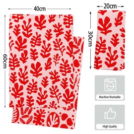 CUTALU Sea Things on Blush Pink. Boho Decor. Beach House，Red Coral Hand Towels Set of 2,Decoractive Bathroom Towels,Soft Towels for Bathroom Beach Gym Spa