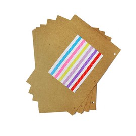 ZEEYUAN Inner Blank Scrapbook Pages 26cm x 18.5cm, Brown Refill Pages for Large DIY Photo Albums 10 Sheets /20 Pages