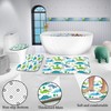 Poedist 4 Pcs Bathroom Shower Curtain Set,Kid's Bathroom Set,Shower Curtain