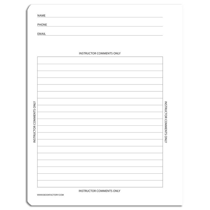 BookFactory® Premium Note Taking Carbonless Notebook, 50 Sets of 8