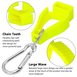 2X Glove Clips for Work Glove Holders Glove Belt Clip with Metal Carabiners for Construction Worker Guard Labor(Yellow)