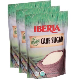 Iberia Organic Premium Cane Sugar, 1.5 lb. (Pack of 3) 100% Natural, Non GMO, Pure Cane Sugar