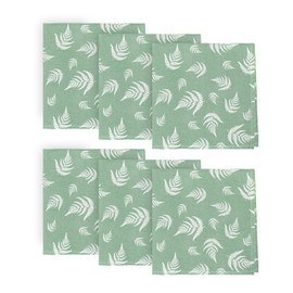 Horaldaily Spring Summer Cloth Napkins 18 x 18 Inch, Seasonal Plants Wild Fern Green Party Dinner Decoration Washable Napkins Set of 6