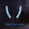 WINNICACA Opal Earrings Sterling Silver Bar Climber Crawler Cuff Earrings