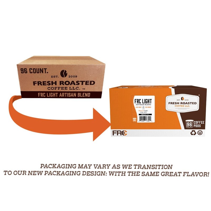 Fresh Roasted Coffee, Breakfast Blend, Light Roast, 96 Pods for