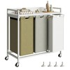 Herture Laundry Hampers with Shelf, Laundry Basket 3 Section, Laundry