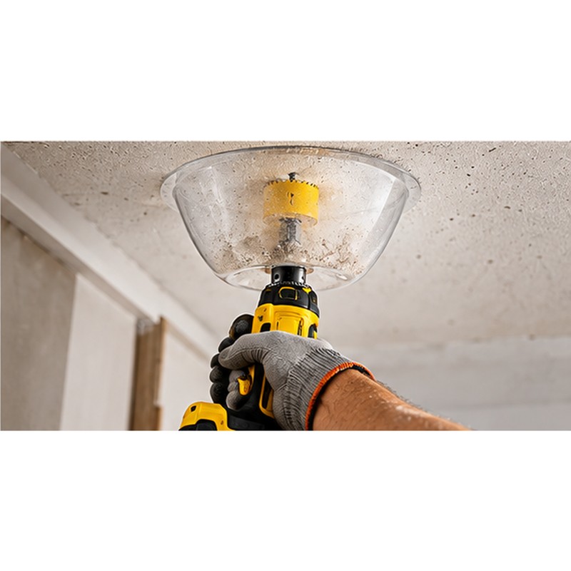 Transparent Hole Saw Dust Collector for Drywall and Ceiling Cutting