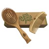 Bamboo hair brush and comb made of bamboo, set of