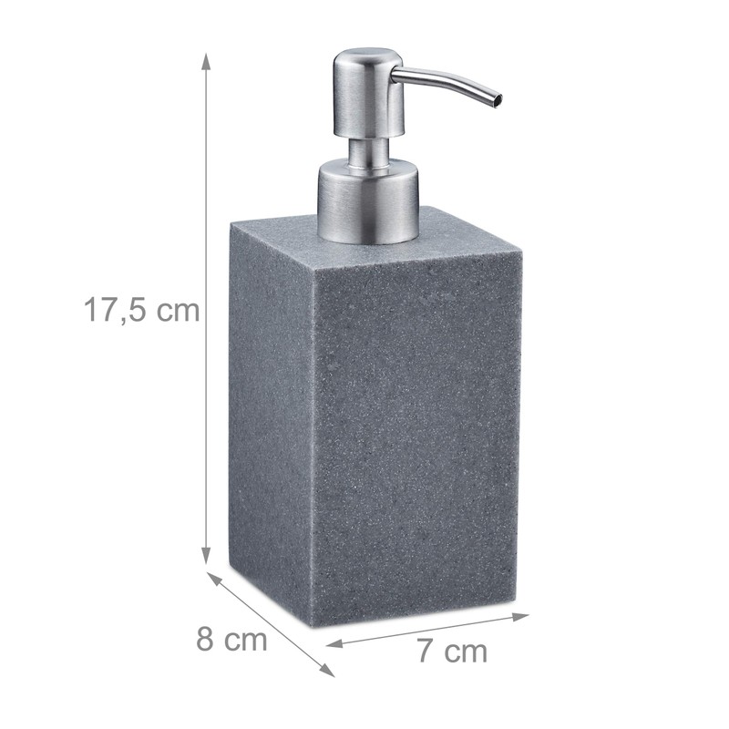Relaxdays Soap Dispenser 300 ml, Refillable, Bathroom, Kitchen, Liquid Soap