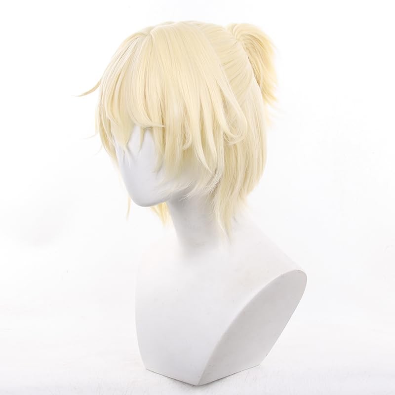 RuijiCOS Short Curly Blonde Cosplay Wig Halloween Costume Party Wigs