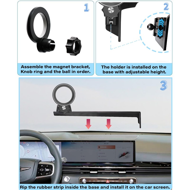 Car Phone Holder for 2025 2026 Genesis GV70/GV80/G80 Magnetic Accessories