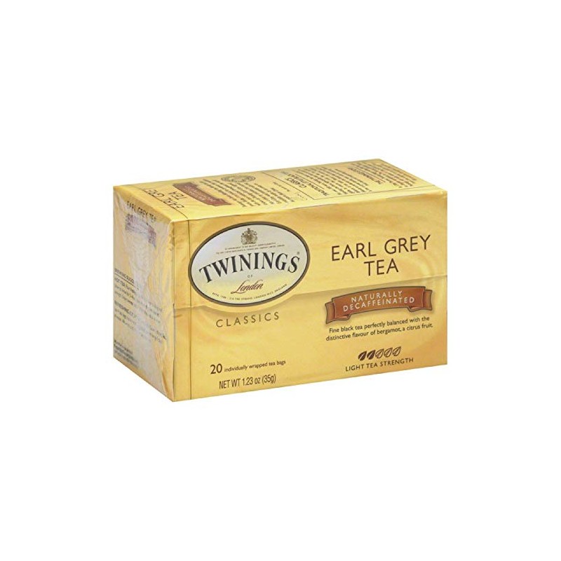 Twinings Earl Grey Decaf Tea, Tea Bags, 20-Count Boxes (Pack