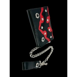 Addicted Bat Bikers Wallet With Chain Genuine Leather Punk Goth Rave Girl Bikers Girl