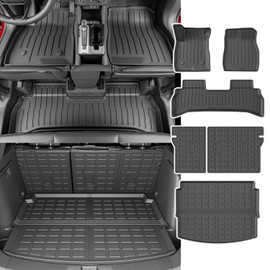 powoq FWD Floor Mat Compatible with 2021-2025 Chevy Trailblazer Cargo Mat Trunk Mat TPE Cargo Liner Replacement for 2021-2025 Chevy Trailblazer FWD Accessories (FWD Floor Mat+Trunk Mat+Backrest Mat)