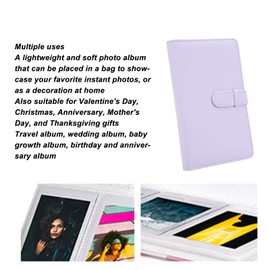 3 Inch Mini Photo Album, PU Leather 108 Pockets Album for Fuji Film Instax Mini 12 11 Mini Series Camera Photos (Iris Purple)