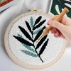 Punch Needle Embroidery with Needle Threaders Tools 2pcs, Wooden Handle