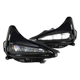 Winjet WJ30-0521-09 LED Daytime Running DRL Driving Lamps Bumper Fog Lights Kit Pair Set LH RH Wiring for 2017-2018 Corolla L LE LE Eco XLE