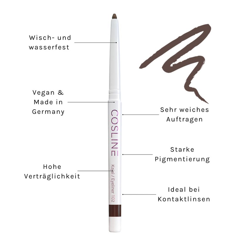 Cosline Kajal and eyeliner no. 102. Colour: Brown