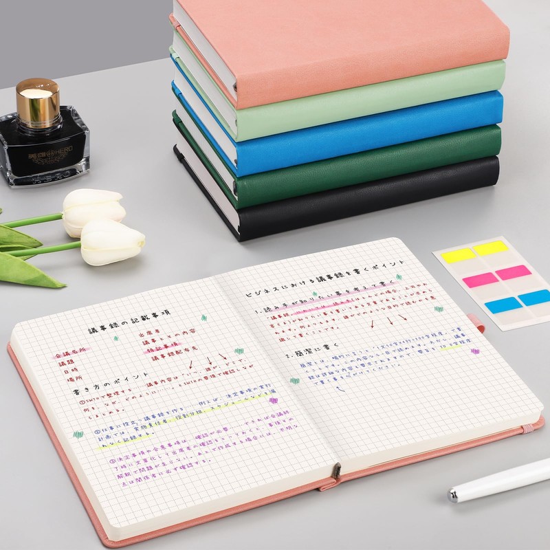 AHGXG Thick Journal Graph Notebook - 320 Pages Numbered A5