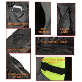 M Boss Motorcycle Apparel BOS11706 Men's Grey/Hi-Vis Green Nylon Motorcycle Racer Jacket with Armor Protection
