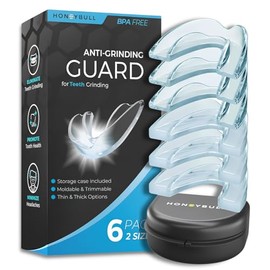 HONEYBULL Juego de protectores nocturnos antimoliendas, protectores moldeables personalizados para rechinar dientes, opciones finas y gruesas para rec