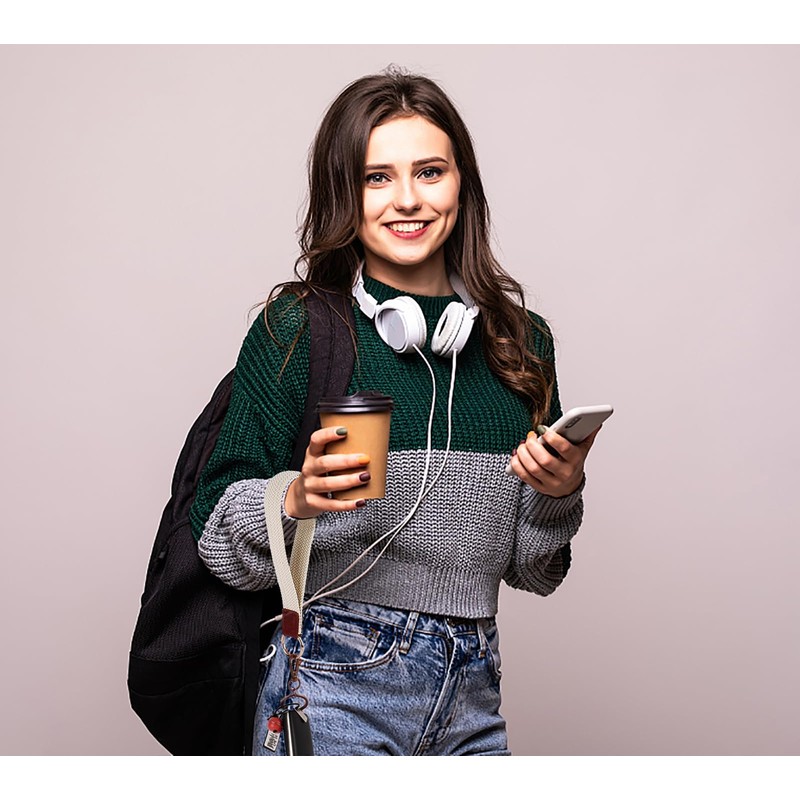 Stretchy Wristlet Keychain Car Key Chain Lanyards Braided Keychain for