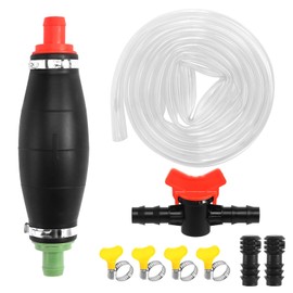 Handpumpe zum UmfüLlen von FlüSsigkeiten Wie Benzin, XL Umfüllpumpe, 2,5m KraftstoffbestäNdiger PVC Stöpsel und FlüSsigkeitsregler für Transport von Wasser Benzin Diesel Motoröl