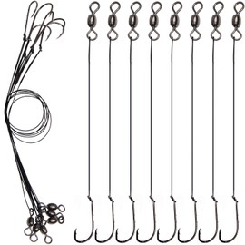 Fishing Hook Rigs Baitholder Snelled Fishing Hooks Saltwater Steel Wire Leader Rigs for Bass Catfish Fishing Lure Rigs