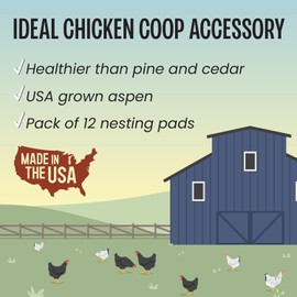 MagJo MagJo Premium Aspen 12 Pack Excelsior Nesting Liners (12 Pack), Chicken Bedding for Nesting Box, Nesting Pads Box Liners, Chicken Bedding for coop, Chick Bedding, USA Grown & Sustainably Harvested