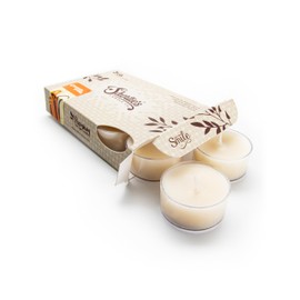 Cinnamon Vanilla Premium Tealight Candles - Highly Scented with Natural Oils - 6 Beige Tea Lights - Beautiful Candlelight - Made in The USA - Bakery & Food Collection