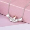 Irish Claddagh Necklace 925 Sterling Silver Heart Birthstone Gift（April）