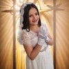 Merroyal Girls Tulle Lace Edge Mantilla First Communion Veil for