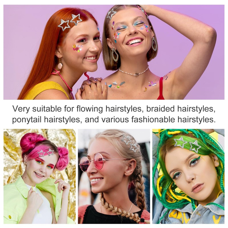 GEEHUA Pack of 40 3.5 cm Metal Star Hair Clips