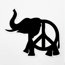 Decal Stickers of Peace Sign Elephant Premium Indoor (No Waterproof) Vinyl Decal Stickers for Laptop Phone Accessory Helmet Car Window Mug Tuber Cup Door Wall Decoration ANDVER351063bBL